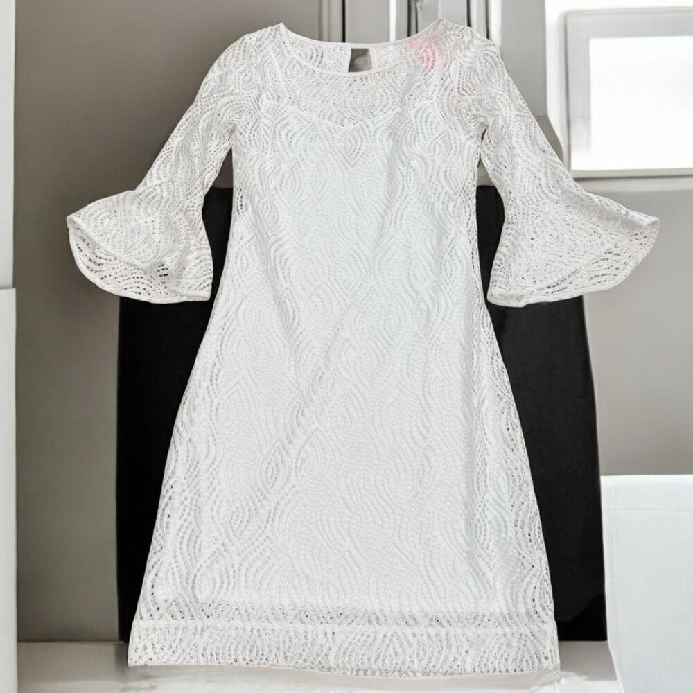 Lilly Pulitzer NWT Fontaine Dress in Resort White Flowing Leaf Lace Size XXS - Picture 3 of 14